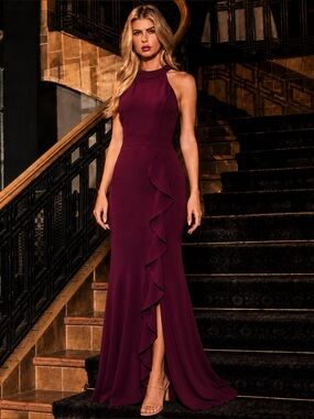 woosea formal dresses | | Woosea Women Sleeveless V Neck Split Evening Cocktail Long Dress Nwt Large Ebay